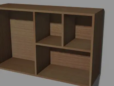 Cupboard and chairs Low-poly 3D model