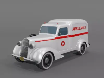 3D Ambulance Dodge 1936 Retro model 3D model