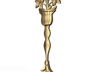 Carved Flower Decor 03 Low-poly 3D model