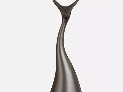 Metal fox Low-poly 3D model