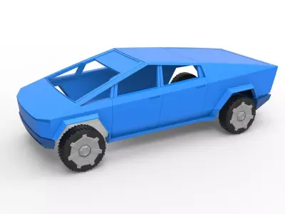 Shell and wheels Tesla Cybertruck Scale 1 to 24 3D print model