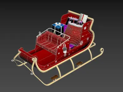 Free Santa Clauss Sleigh Free low-poly 3D model