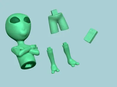 Alien Keychain - Complete Body Funny Gift 3D print model