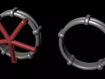 Rope Style Fashion Band Ring Size9 3D print model