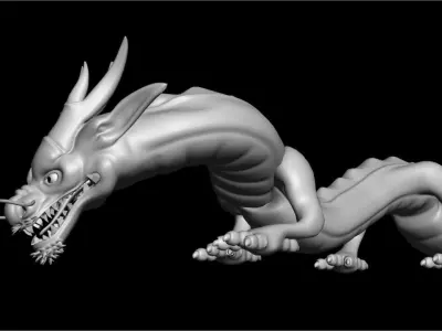 GREEN DRAGON RIG FINAL 3D MODEL Low-poly 3D model
