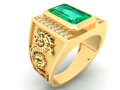 Elegant Emerald Diamond Pendant Jewelry for Women 403 3D print model