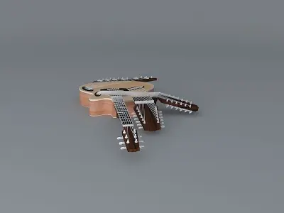 Harp drone string guitar Free 3D model