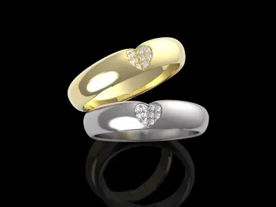 Heart wedding ring 3D print model