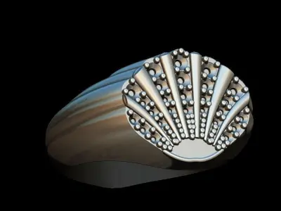 Seashell ring 3D print model