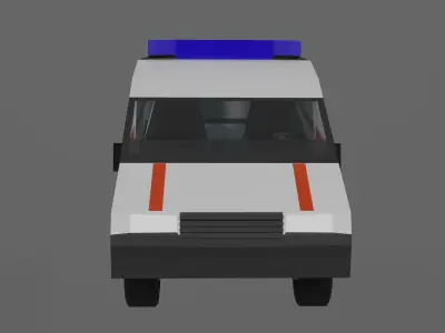 Ambulance Low-poly 3D model 3