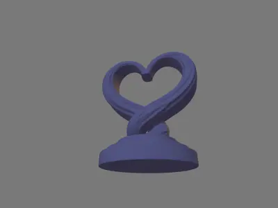 Unfulfilled Love Intertwined Spirals with Heart Shape 3D model