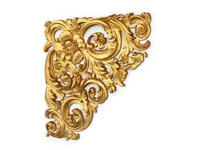 Classic carved corner decor ornament 375 3D model