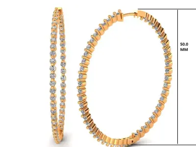 Women Diamond Earrings 3D print model 41