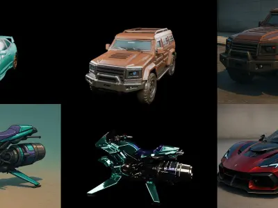 Sport Car bundle 8 pack 100 glb 3D model