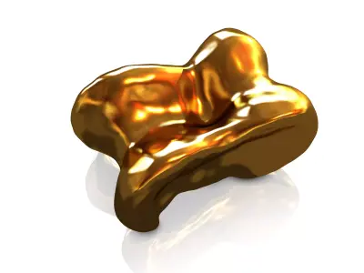 Golden Asyk - Sheep Foot Bone 3D model