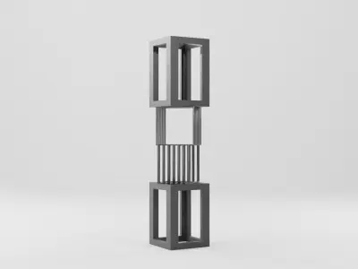 Abstract Geometric Tower 3D model Low-poly 3D model