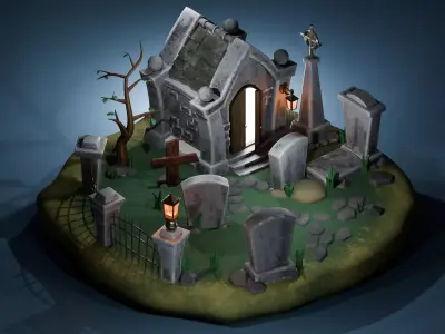 Haunted cemetery 3D model