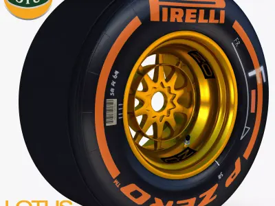 E23 Hard front tyre Low-poly 3D model