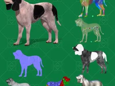 Ariegeois Dog Low-poly 3D model