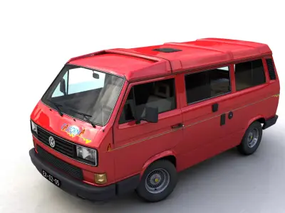 VOLKSWAGEN TRANSPORTER CAMPING WESTFALIA CALIFORNIA  LT 1987 3D model