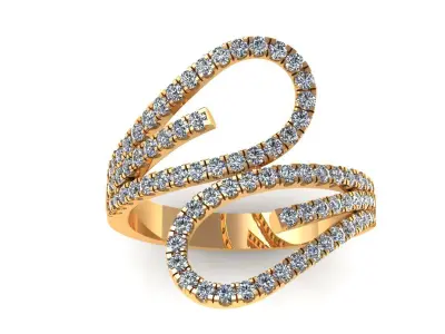 Fashion Pav Set Wedding Ring 278 3D print model