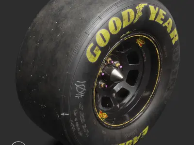 NASCAR Wheel Worn Low Poly Low-poly 3D model
