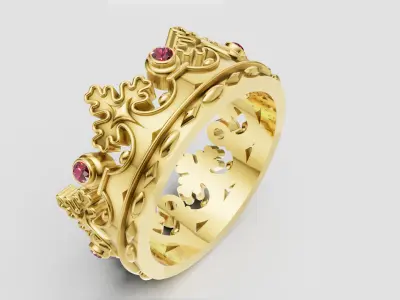 crown ring dseign 3D printable model  3D print model