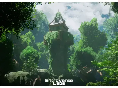 Whispering Grove Unreal Engine Environment Low-poly 3D model