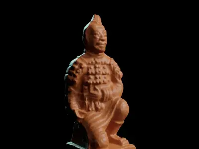 chinese kneeling terracotta warrior figurine  3D print model