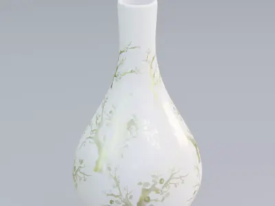 Vase35 vase with gold leaves 3D model