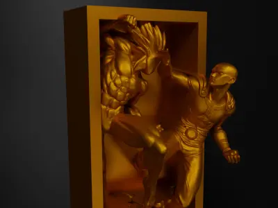One Punch Man Book Nook - Anime One Punch Bookend - Book Prop 3D print model