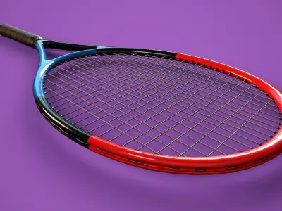 Tennis Racket Low-poly 3D model