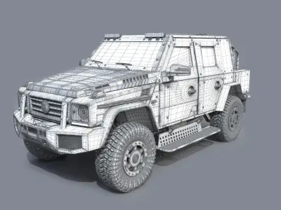 Armored Mercedes G500 HD and medium versions 3D model