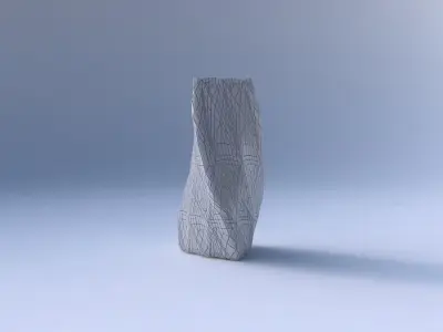 Vase twist triangle with fine mosaic plates 3D print model