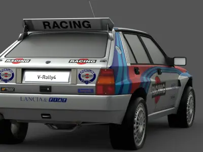 1992 Lancia Delta 3D Model High-Quality Detailed Design Low-poly 3D model