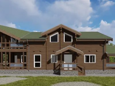 3D model of a wooden house 3D model