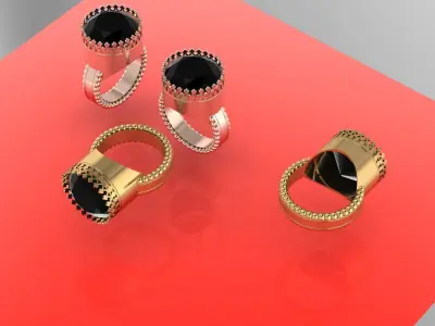 oval shape gents antique ring 3D print model