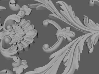 Central decor ornament for furniture 3D model 609