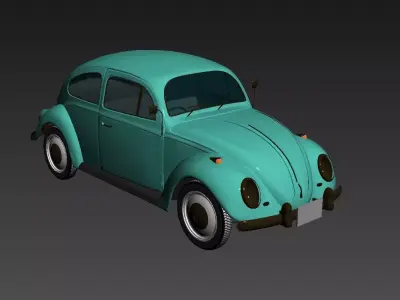Cute Beetle Classic Car 2012 3D MODEL 3D model