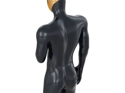 Male mannequin with gold head 96 3D model
