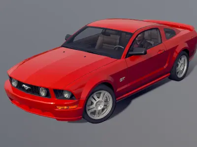2005 Ford Mustang GT Low-poly 3D model