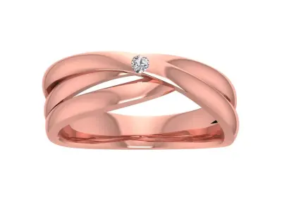 Round Diamond Women Wedding Band 3dm STL OBJ FBX Render Details 3D print model
