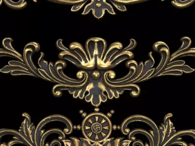 Collection of classical ornaments Low-poly 3D model