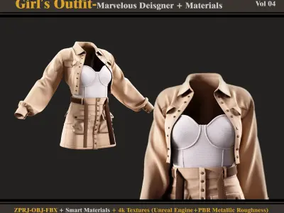 Girl Outfit-zprj-fbx-obj-materials 3D model