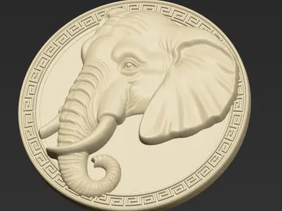Elephant Head A74 3D print model