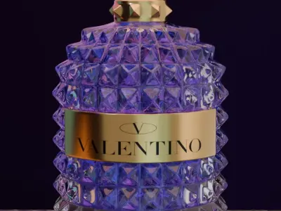 Valentino perfime purple 3D model product for Advertising 3D model