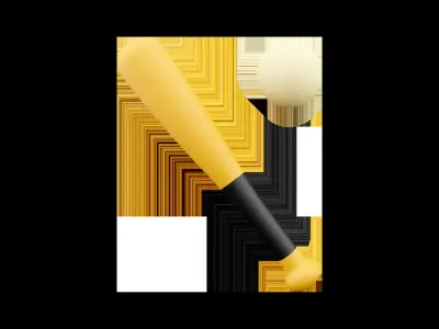 3d baseball bat and ball 3D model