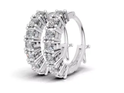 AV 729 Diamond Hoop Earrings for woman 3D print model