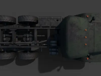 Military Truck Ural 375D Low-poly 3D model