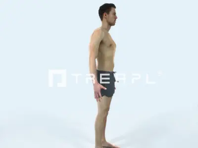 Virtue C Beach Animated Rigged Sports Man Low-poly 3D model